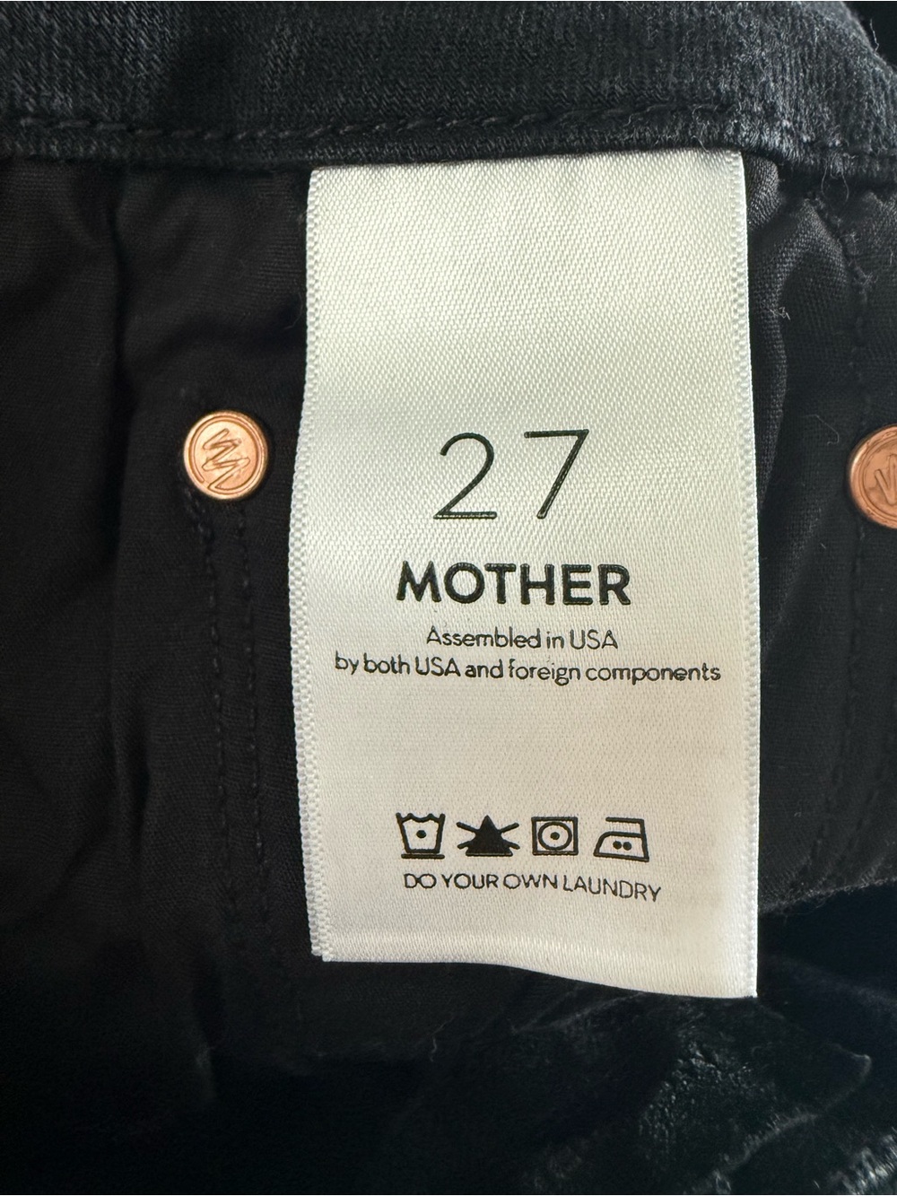MOTHER Denim The Looker Skinny Jeans Black Not Guilty Premium Stretch Size 27 - Picture 9 of 12